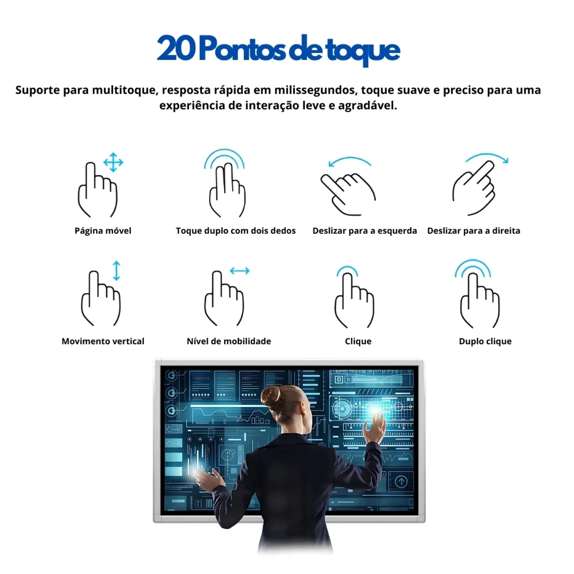 Tela Horizontal 32" Touchscreen (sem suporte)
